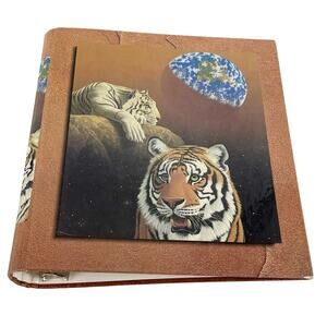 90s Stuart Hall tiger conservation 3 ring binder 1990s vintage